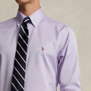 RALPH LAUREN Classic Fit Light Purple 100% Cotton Oxford Shirt Size 17 (34-35)
